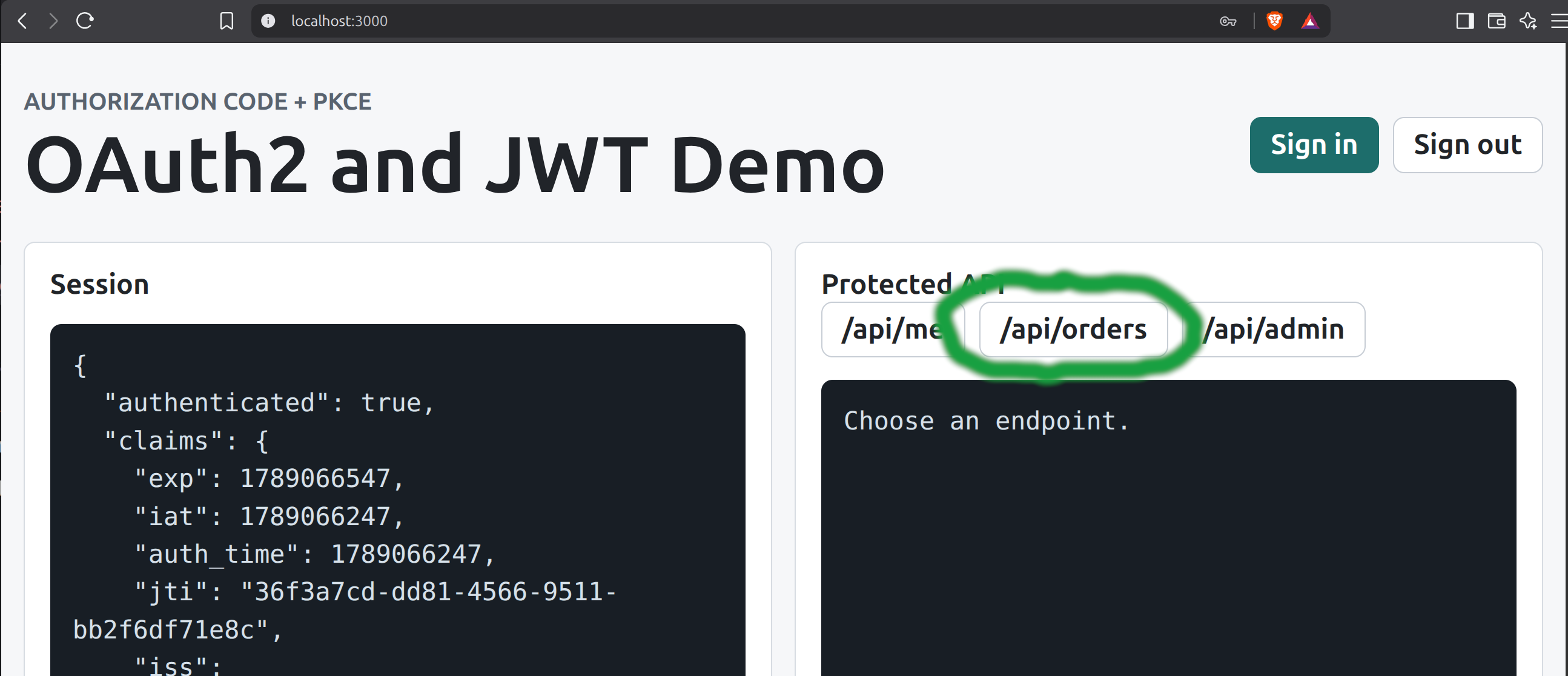 OAuth Logged in Image alt