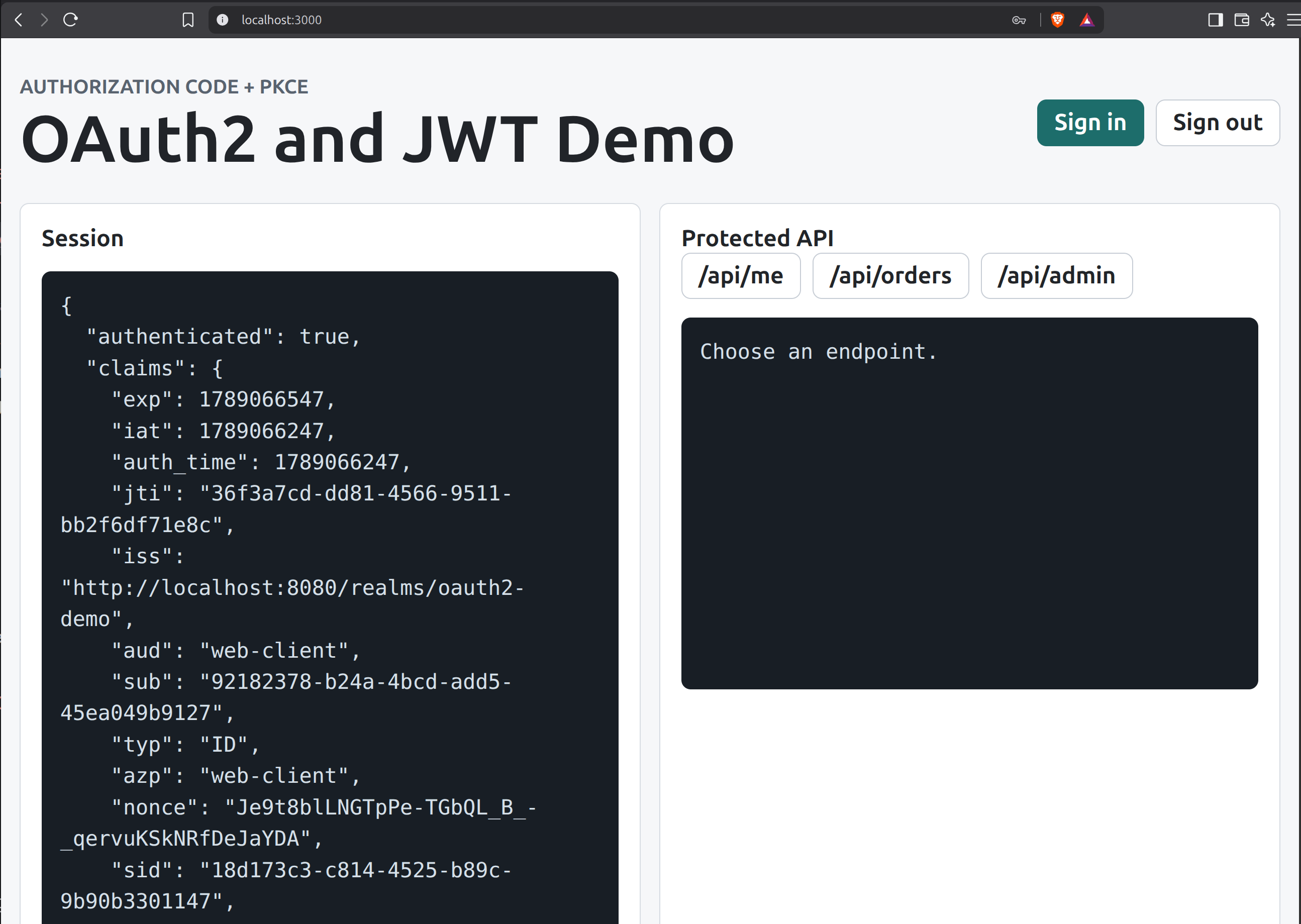 OAuth Logged in Image alt