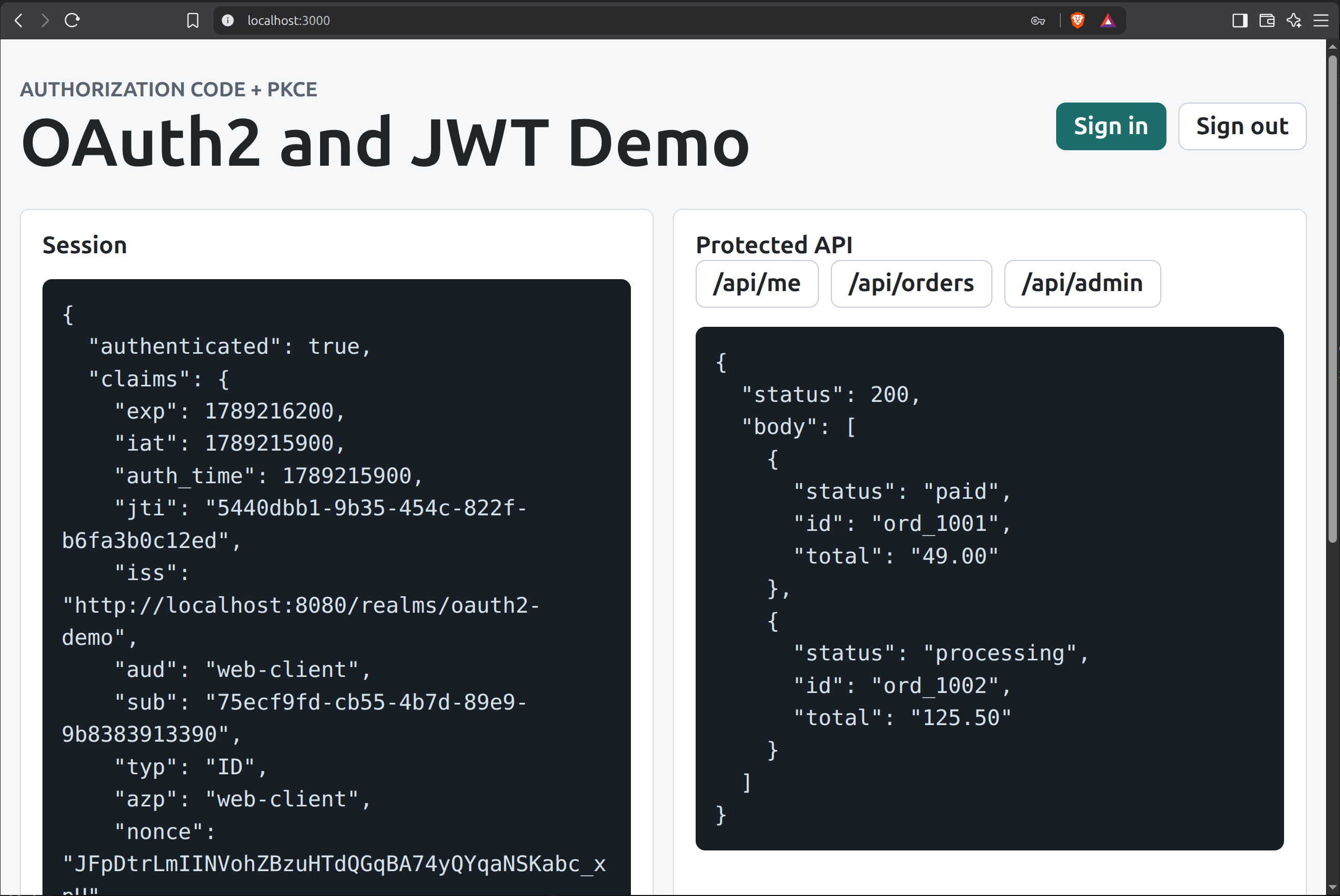 OAuth Logged in Image alt